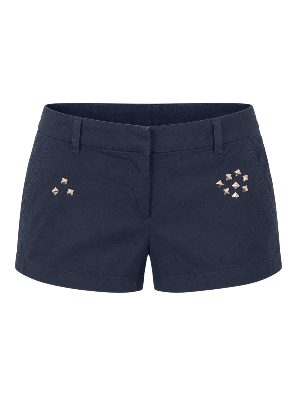 J.Crew Navy Cotton Studded Shorts Womens Size 4 Casual Preppy Flat Front Summer